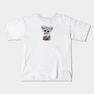 Snow Leopard Cub Playing With Football Kids T-Shirt